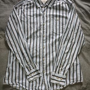 Mens multicolored striped Tommy Bahama long sleeve button up shirt size medium